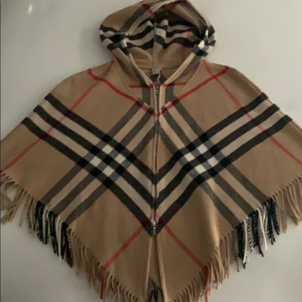 Burberry classic plaid hooded cape